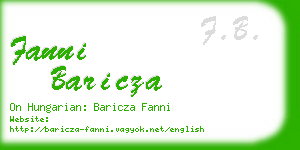 fanni baricza business card